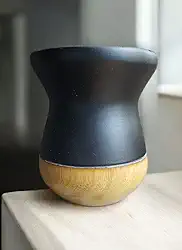 Cuia de Madeira Imbuia Tratada para Chimarrão Premium Preta Fosca