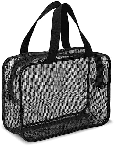 Portable Shower Bag, Black Mesh Carry Bag with Zip, Multifunctional ...