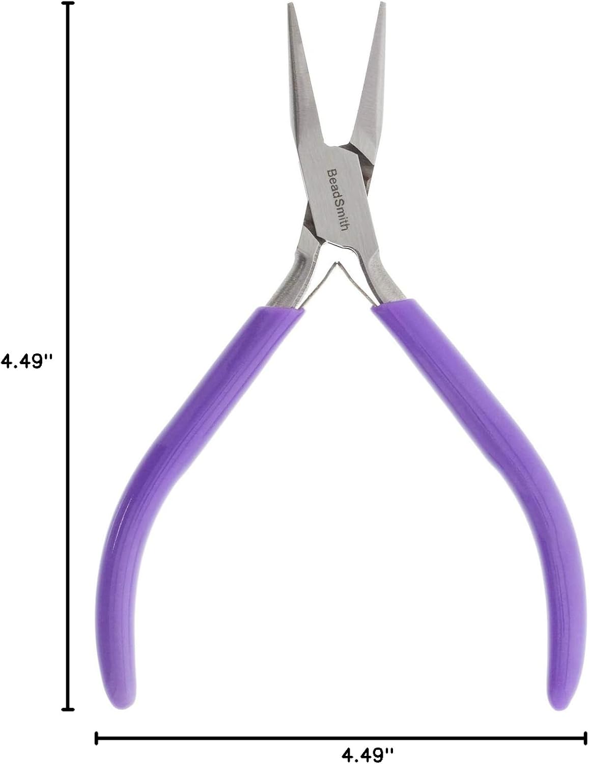 The Beadsmith Slim-Line Chain Nose Pliers – 4.5" (115mm) with Smooth Jaws & Purple Handle, Precision Jewelry Making Tool for Wirework, Jump Rings & Fine Detail Work