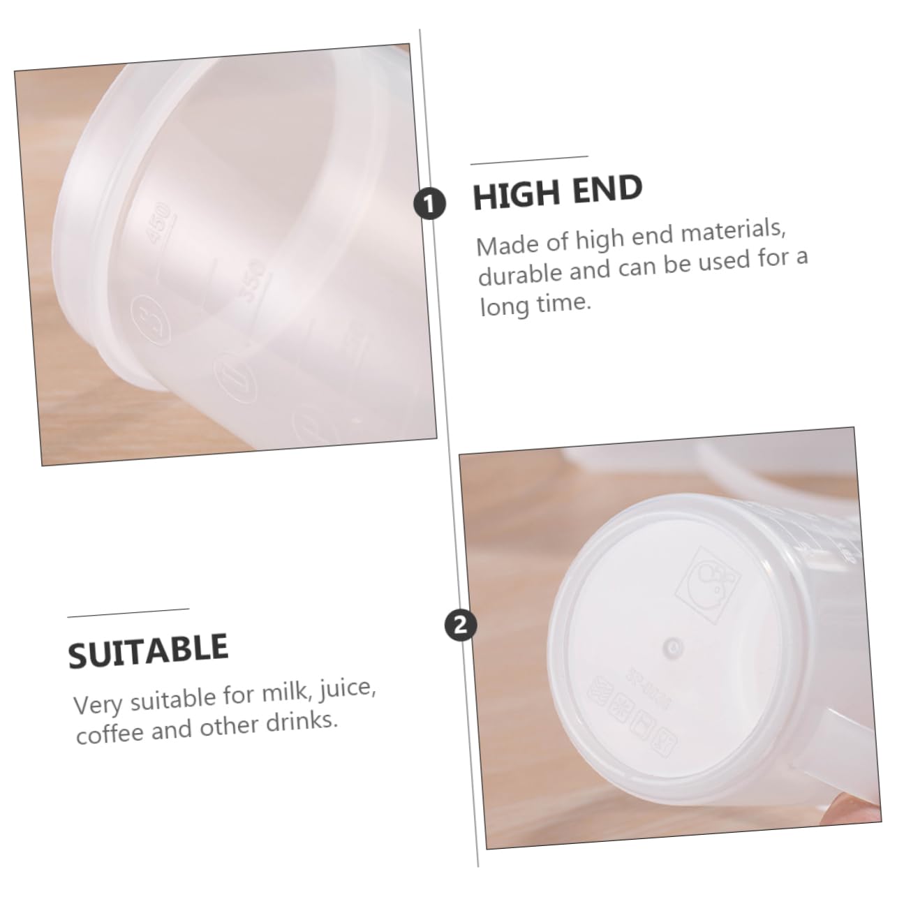 MAGICLULU 6 Pezzi Tazza Brocca Trasparente Con Coperchio Dosatore Per Cottura Al Forno Pentola Per Succo Microonde Misurino Tazza Distributore Di Acqua Calda Brocca Per Acqua Riutilizzabile