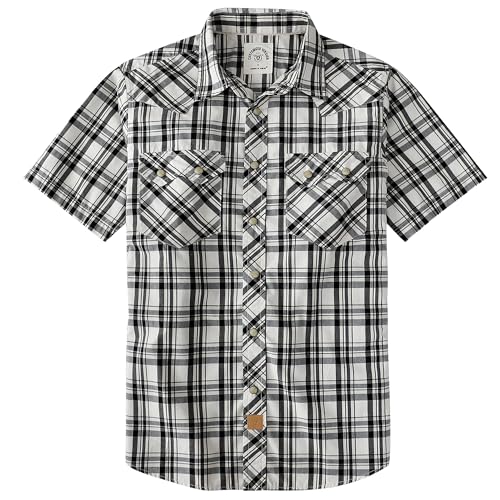 Dubinik® Pearl Snap Western Shirt For Men Short Sleeve 2 Sawtooth Pocket by Dubinik - Used condition - US$31.55
