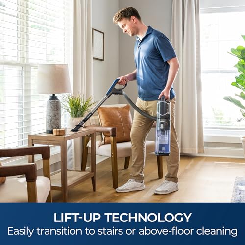 Image of Kenmore CU5001 Litening Cordless Upright Vacuum with Lift-Up & Hair Eliminator Nozzle, Brushless Motor, HEPA Filter & LED Display for Low-Pile Carpets, Rugs, Hard Floors & Pets, Blue