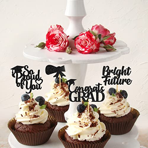 40Pcs Black Glitter 2023 Cupcake Toppers Graduation Graduation Cupcake Picks Graduation Cupcake Toppers 2023 Class Of 2023 Cupcake Toppers Graduation Party Decorations 2023 #TOP3