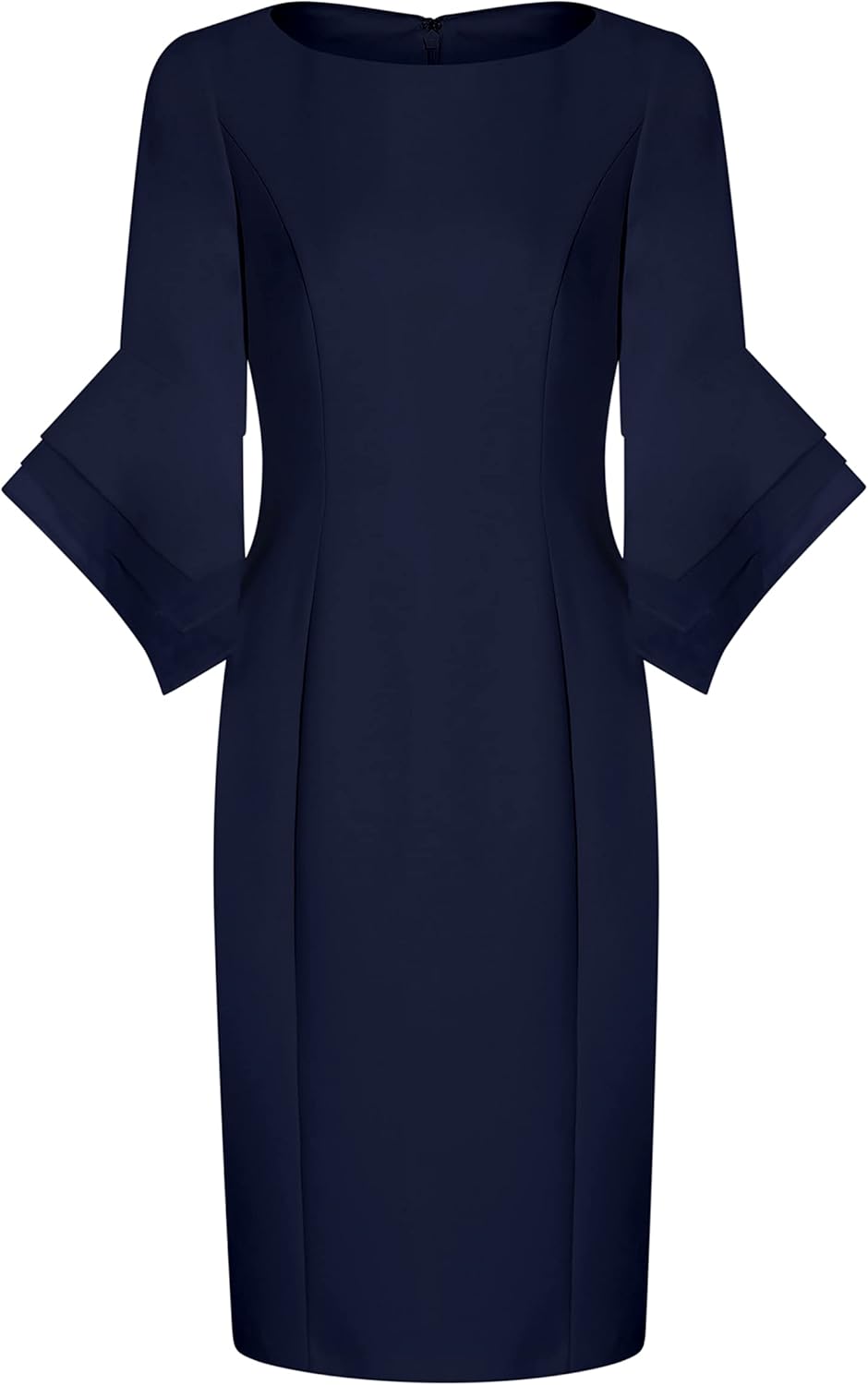 Adrianna Papell Women's Knit Crepe Tiered Sleeve Dress