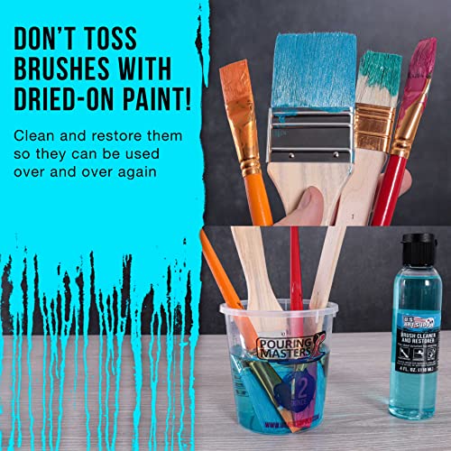 U.s. Art Supply Brush Cleaner And Restorer, 4 Ounce Bottle - Quickly Cleans Paint Brushes, Airbrushes, Art Tools - Cleaning Solution To Remove Dried On Acrylic, Oil And Water-Based Paint Colors #TOP2