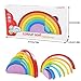 Sealive Wooden Rainbow Stacker Montessori Toys for Toddlers, Nesting Stacking Game Learning Color Shape Matching Jigsaw Puzzle, Geometry Building Blocks Educational Toys Development Gift for Kids