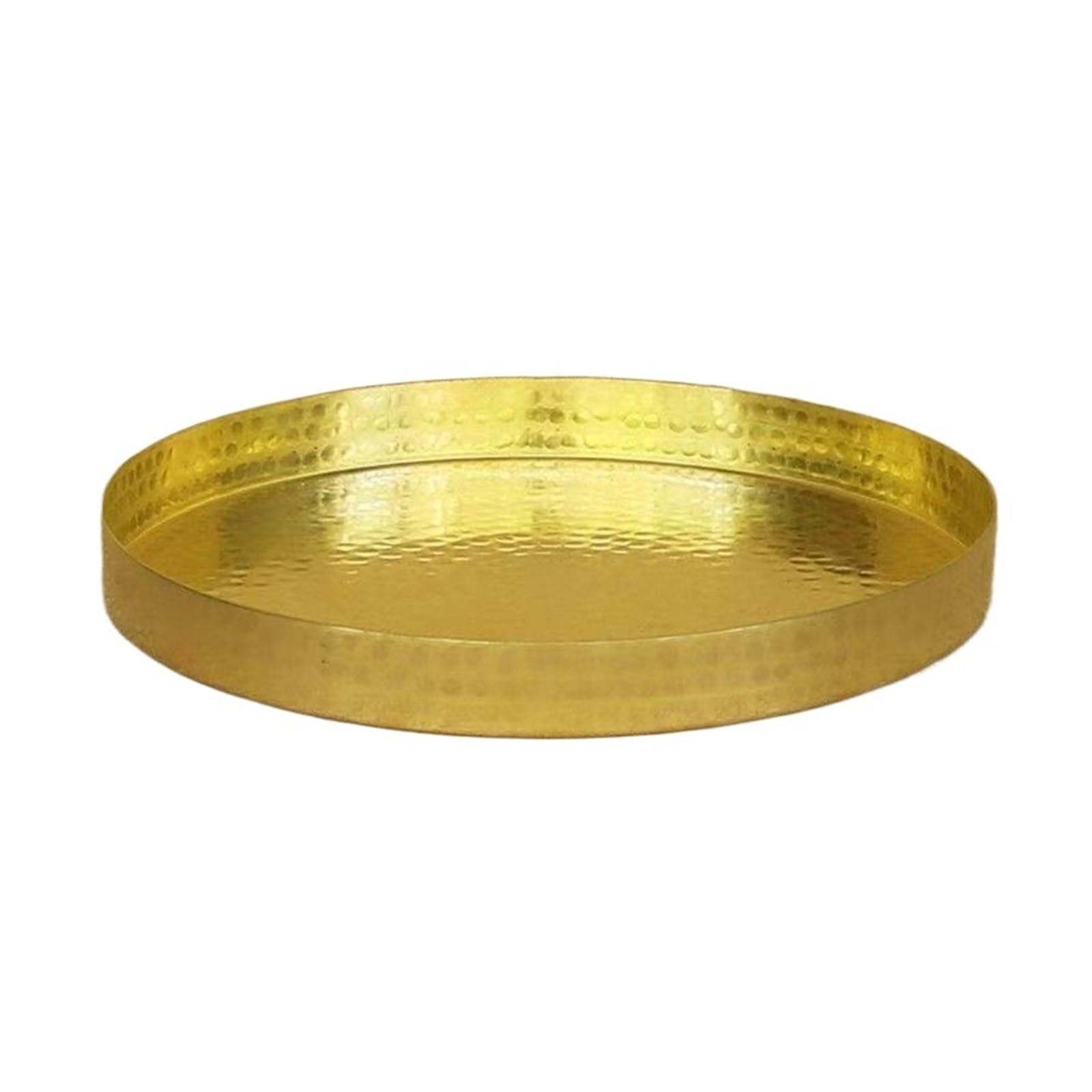Hammered Tray Multiple Sizes Round Shape Brass Fruit Tray,Retro Engraving Hammer Texture Home Cheese Plate,Snack Disc Table Decoration for CoffeeJewellery(30cm)