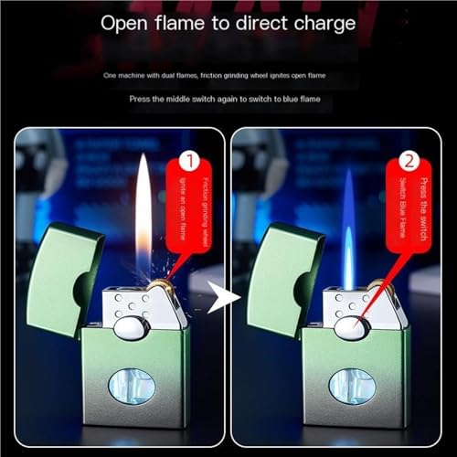 Encendedor dual llama recargable de zinc resistente miniatura 3