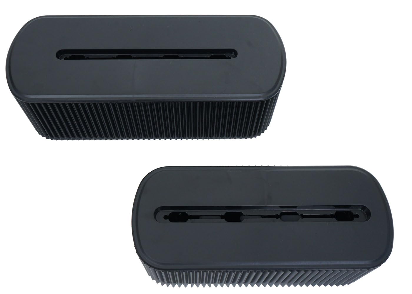 Mendler 2er-Set Kabelboxen HWC-Q73, Aufbewahrungsbox Kabelorganizer Kabelmanagement Box, Deckel Kunststoff - schwarz