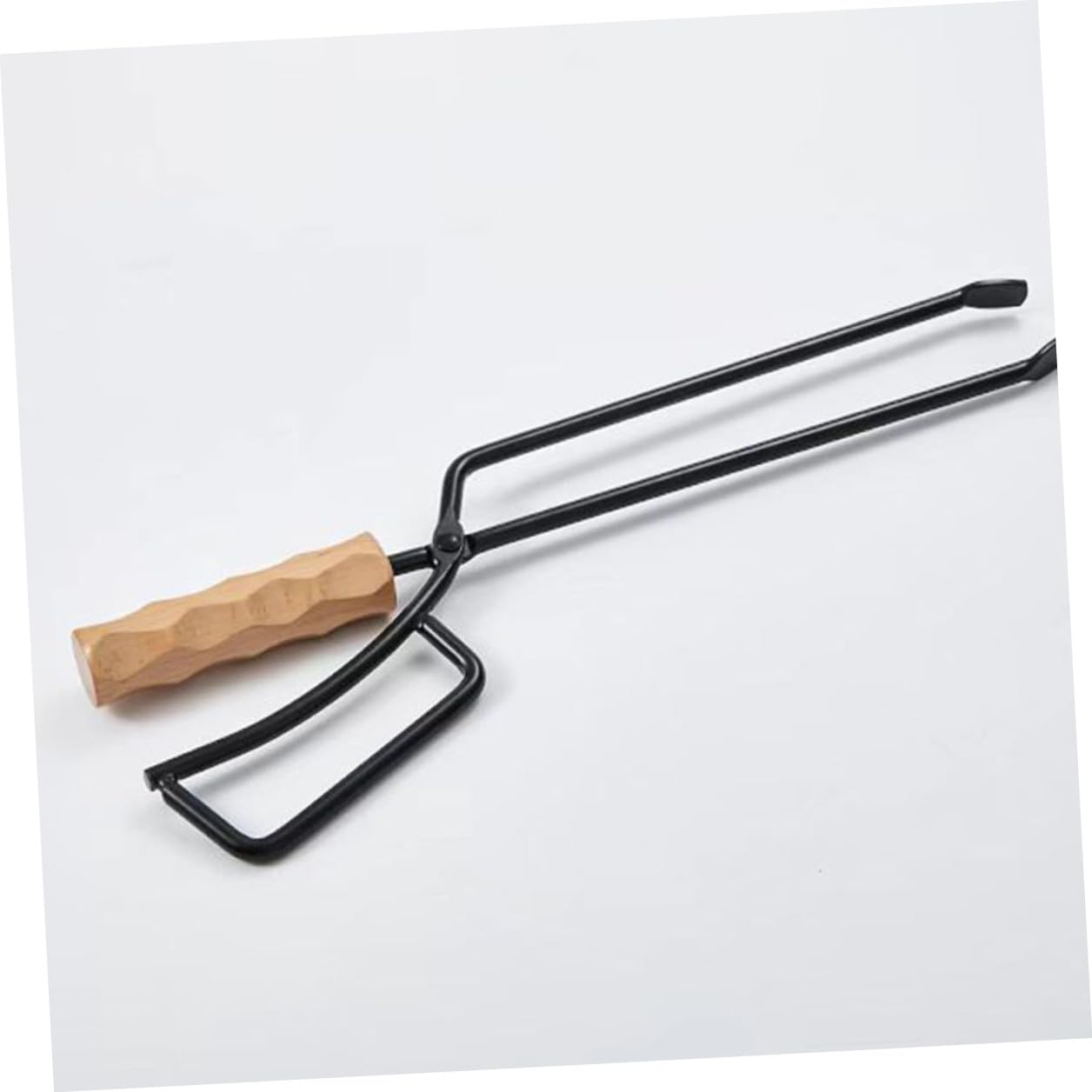 Morsetto per Carbone da Barbecue e Legna Manico in Legno | Picnic e Grigliate All’aperto, Ferro e Legno, Controlla Fuoco e Sposta la Legna