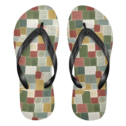 Flip Flop Sandals Stripe Pattern Print for Women Men Beach Outdoor XS
