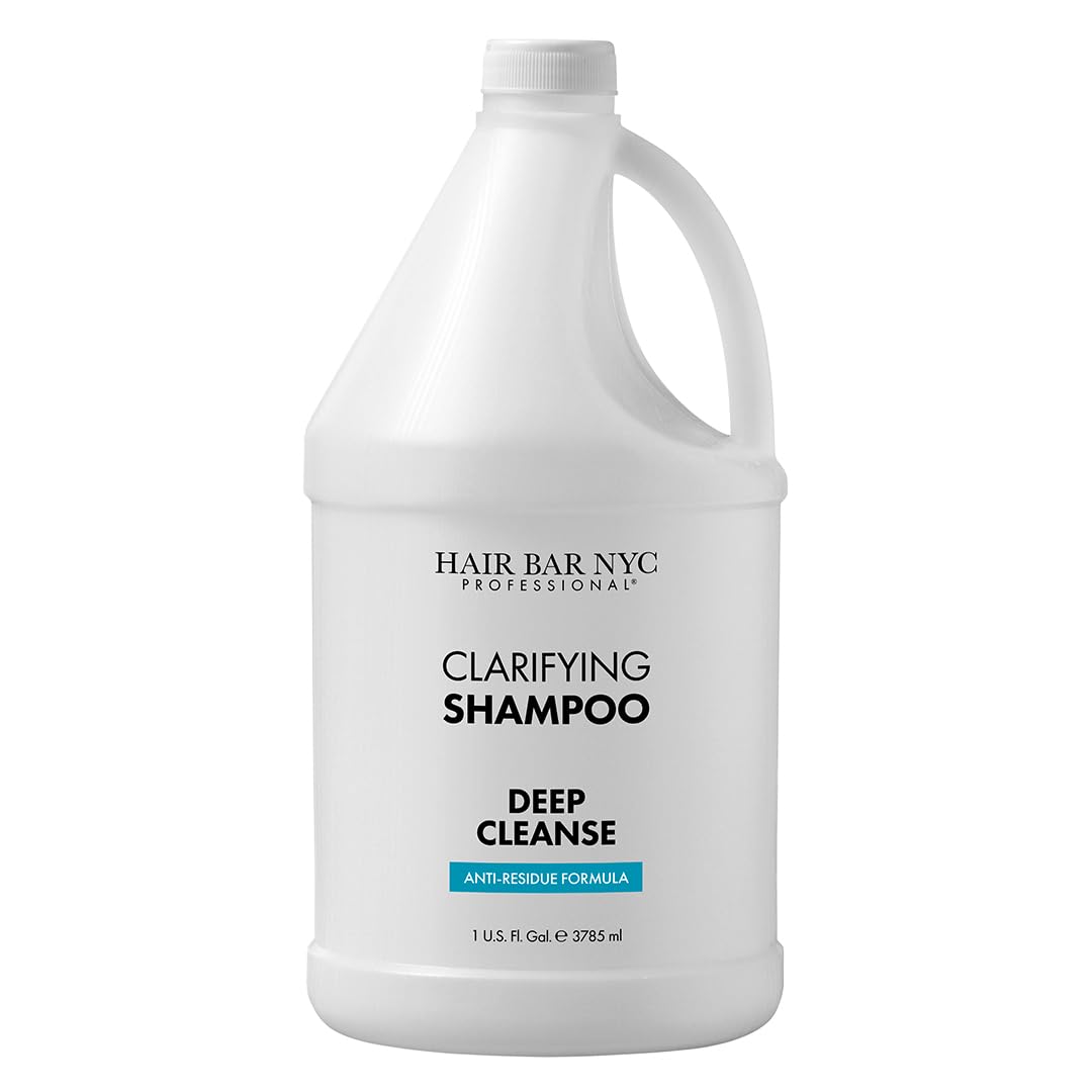 Hair Bar NYC Clarifying Anti-Residue Deep Cleansing Shampoo | Salon Quality Formula for Oily Hair & Scalp, Effectively Removes Product Buildup | 3785ml / 1 US fl gallon|Deep Cleansing