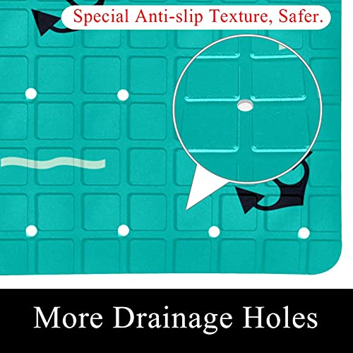 Tapis de bain avec ventouses antidérapant baignoire vert 40 x 70 cm