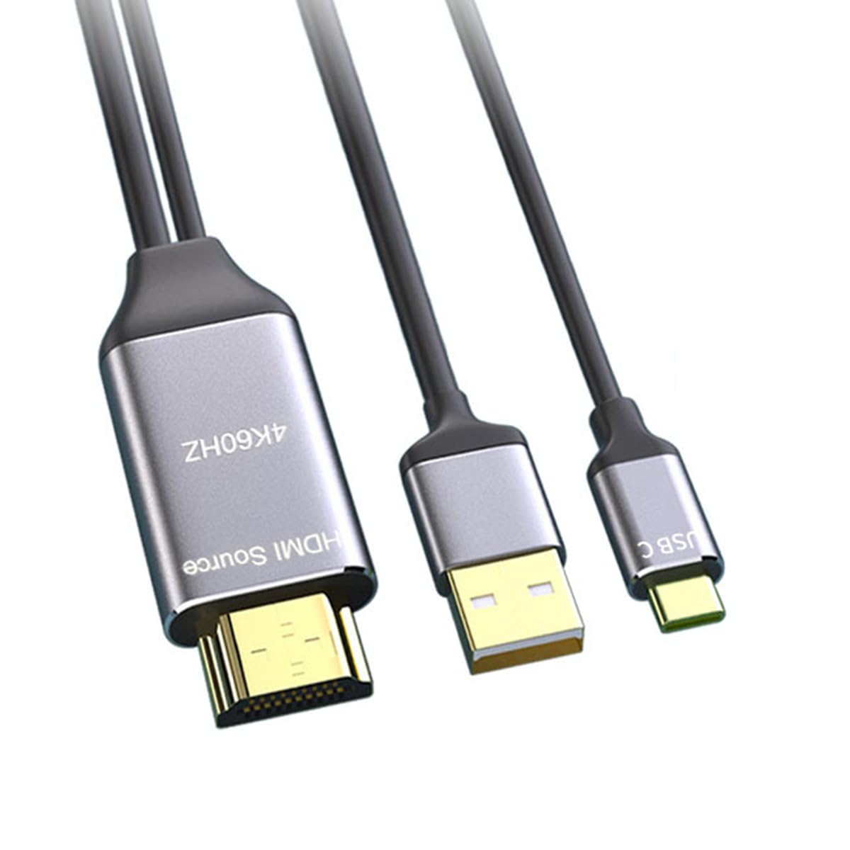 CY Cavo reversibile HDMI 1.4 da fonte a USB 3.1 tipo C USB-C per display maschio 4K HDTV, cavo da 1,8 m per monitor di computer portatile