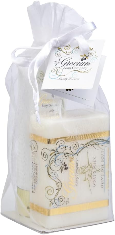 The Grecian Soap Company Conjunto De Sabonete E Loção Em Tubo Gregos Com Aroma De Leite E Mel – Conjunto Luxuoso De Sabonete Em Barra E Loção Com Leite De Cabra, Presente Ideal…