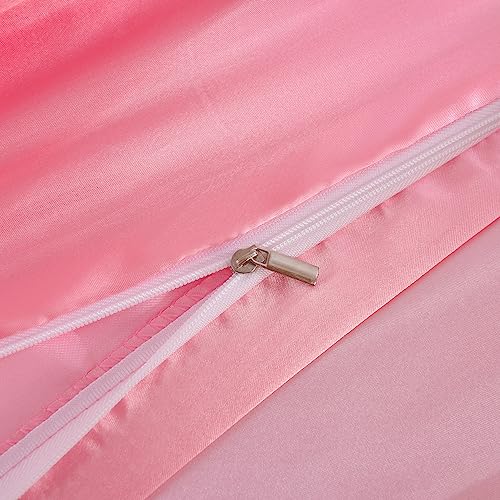 Parure de lit complète en satin de soie rose layette linge de lit 6 pièces