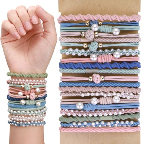 Élastiques à cheveux perles anti-casse pour chignon et queue de cheval femme