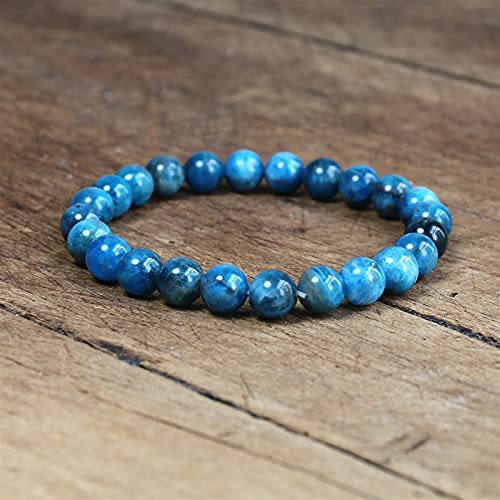 Bracelet en apatite naturelle 8mm : bijoux en perles authentiques et artisanales