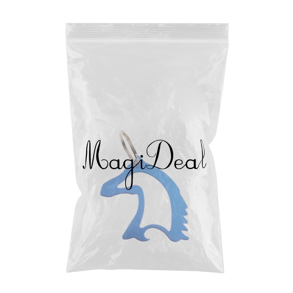 NIVAA Aluminum Horse Head Simple Bottle Opener Key Ring Keychain Bag Pendent Blue-picture-25