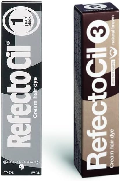 Refectocil Twin Pack Black n Natural Brown Cream Hair Dye, 15ml X 2