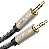 UGREEN Aux Kabel Auto Handy Geschirmt Audiokabel Klinkenkabel 3,5 mm Klinke auf 3,5 mm Klinke Kabel Unterstützt für iPhone 6 iPad MP3 Kopfhörer Smartphone Lautsprecher usw. (1.5M)
