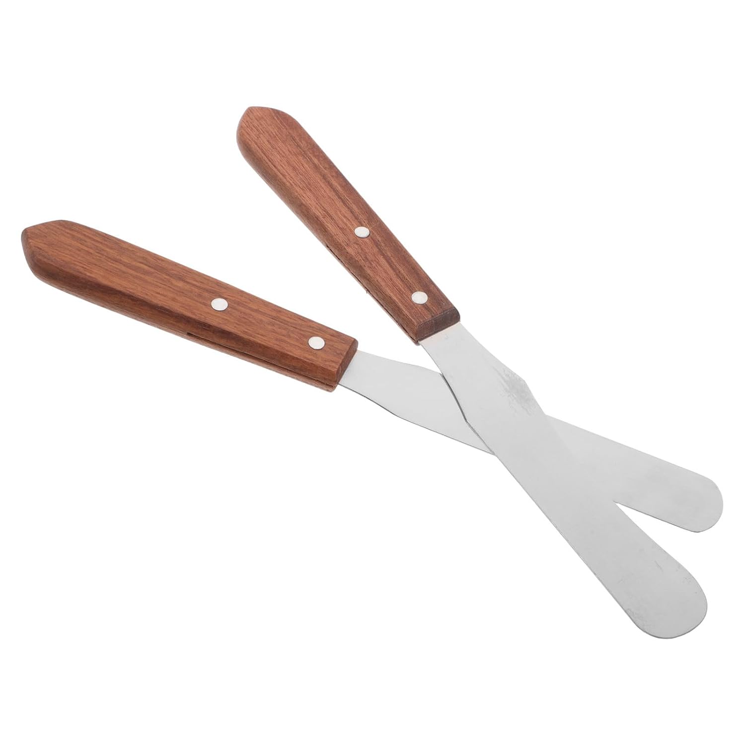 Didiseaon Stainless Steel Wax Spatula Set with Wooden Handle, Straight and Curved Waxing Scraper for Body Hair Removal, Professional Hair Wax Applicator for Home and Travel Use