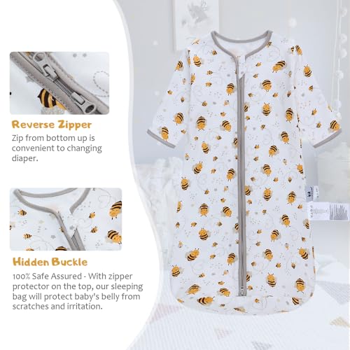 Image of Miracle Baby Long Sleeve Sleep Sack 2-Pack, 100% Cotton Wearable Blanket Baby Sleeping Bag for Newborn Infant Toddler