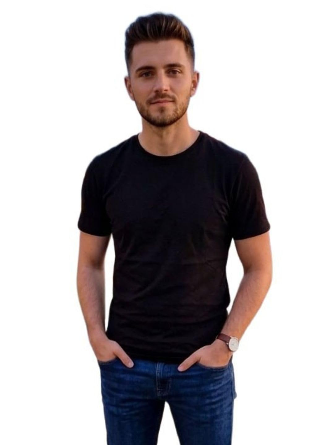 Treasure Box Premium Men's Solid Cotton Round Neck Reguler fit T-Shirts for Mens-image-48