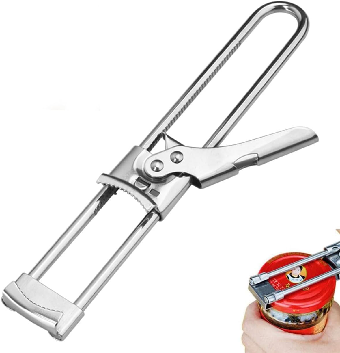 Jar Opener for Weak Hands, New Adjustable Stainless Steel Can Opener, Jar Gripper Tight Lid Opener, Kitchen Gadgets, Easy Jar Opener for the Elderly and Children