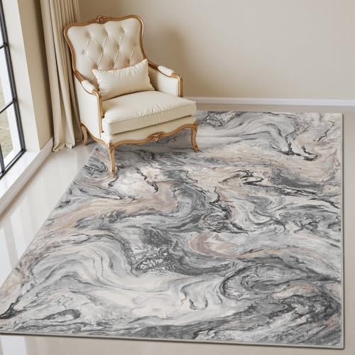 3x5 Washable Area Rugs for Living Room, Modern Abstract Rug