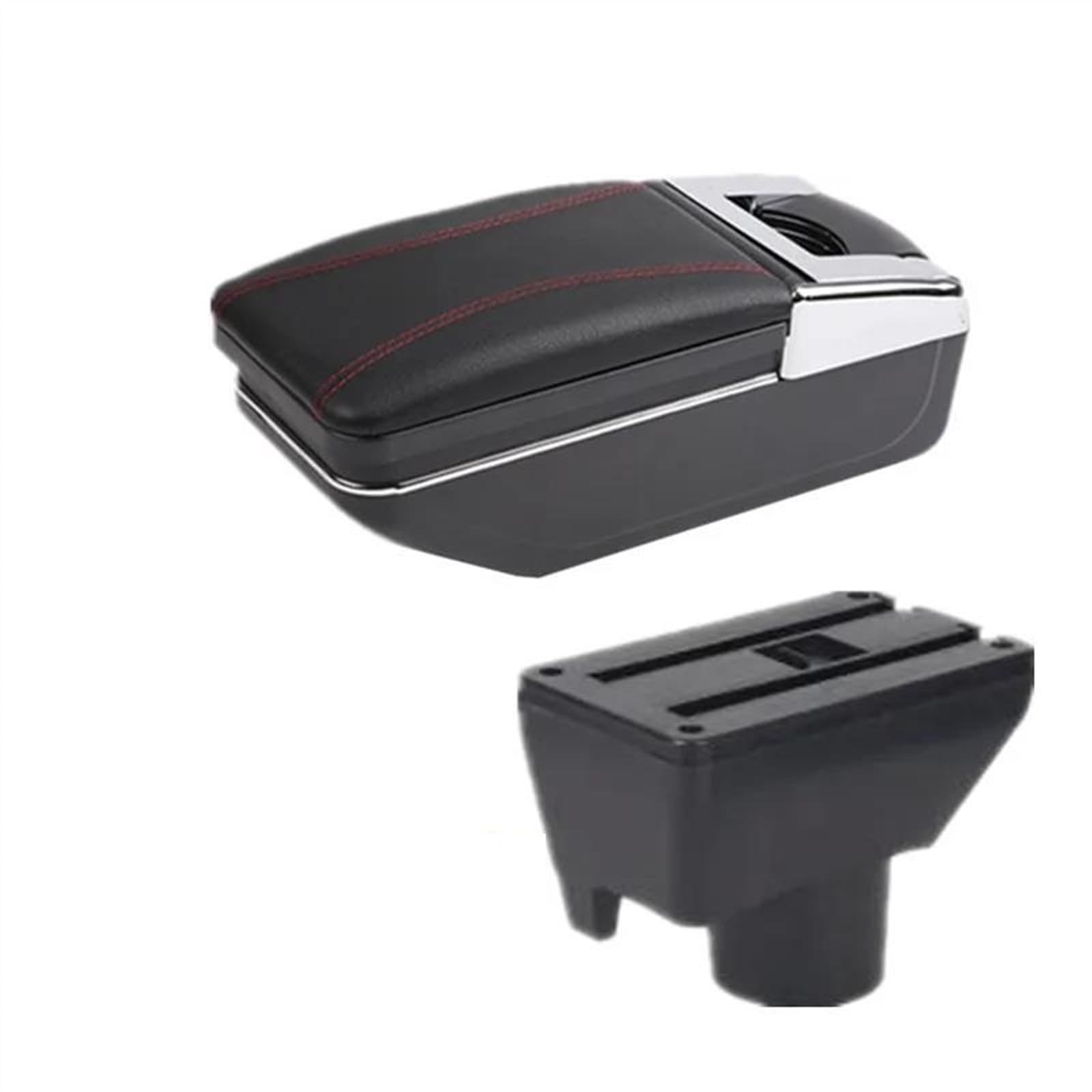 NMJLQW Storage Rack Car Armrest Box Interior Dedicated Retrofit Centre Storage Box Car Accessories For Yaris For Vitz(A red line)