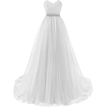 MisShow Women's Bridesmaid Dress Tulle A line Squein Sheer Back Sweetheart Maxi Evening Dresses 551