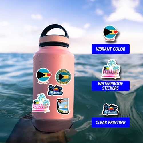 Calcomanías de Bahamas de vinilo estéticas e impermeables para pegar en el teléfono 8
