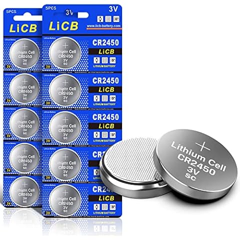 LiCB 10 Pack CR2450 Battery 3V Lithium CR 2450 Cover