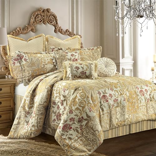 Loom and Mill 9-Piece Comforter Set - Patchwork Jacquard Floral Queen Bedding Set