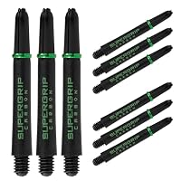 Harrows Darts 3 x Sätze von Carbon ST Dart-schäften - 9 Dartschäfte insgesamt - Erhältlich in 3 Größen - Robustes Carbon-Verbundmaterial - Midi Grün – Ansicht 1