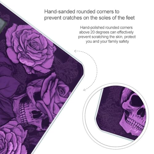 Báscula Digital para Cuerpo Purple Skulls and Roses, Precisa, 180 kg miniatura 4
