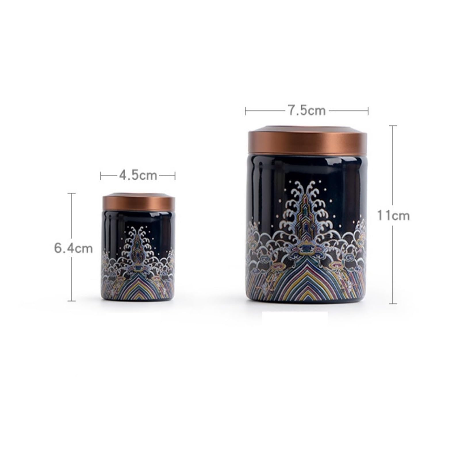 Recipiente para té Latas de té, Tarro con Sello de té con Tapa de Aluminio, pequeño almacén de té portátil de Viaje Lata para té(7.5 x 11 cm)
