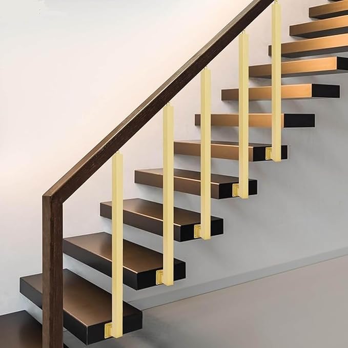 Poteau d'escalier en métal blanc 90cm avec support réglable - 3