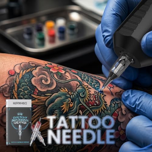Image of Wormhole Tattoo Cartridge Needles 20PCS Disposable # 10 Round Liner Tattoo Needle Cartridges Compatible with Standard Rotary Tattoo Machine for Ultra-Fine Line and Tattoo Detailing (1007RL)