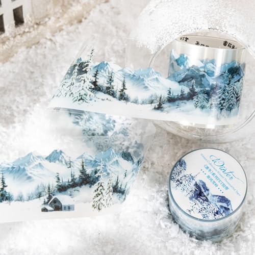 Image of 6 Rolls Winter PET Washi Tape,Nature Landscape Tape Stickers for Journaling Supplies,Scrapbooking,Junk Journal,Journaling,DIY Arts Crafts,Notebook,Phone Case,Cups(Winter)