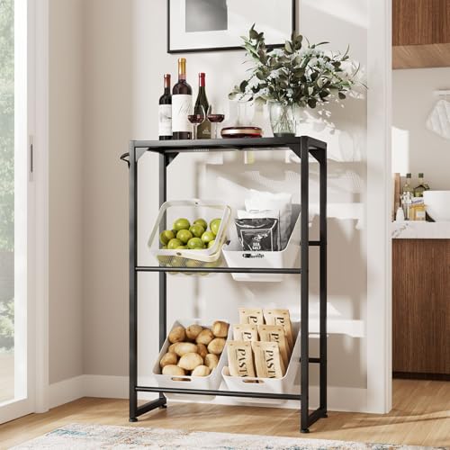 Aibiju Getränkekistenregal 4 Kisten Stabil Metall Ständer Flaschenkistenregal, Freistehend Kistenständer, Wasserkistenregal mit Ablage, für Wohnzimmer, Küche, Weinkelle, 70x33x112 cm,YD-YLJ002B