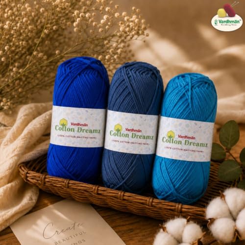 Image of Vardhman 100% Cotton Dreamz Light Weight Natural Thin Yarn | Pack-1 100g