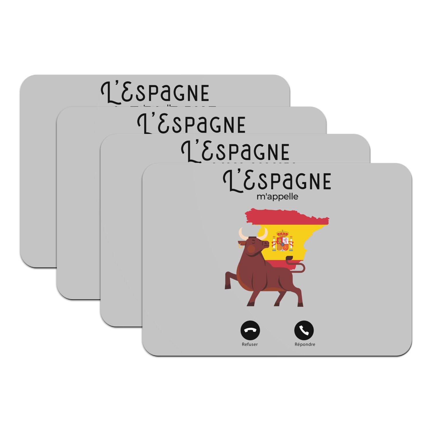 Set de table taureau corrida gris grand format lavable pour décoration ibérique