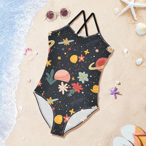 Starry Sky Girls One Piece Swimsuits Quick Dry Beach Swimwear Bathing Suit3