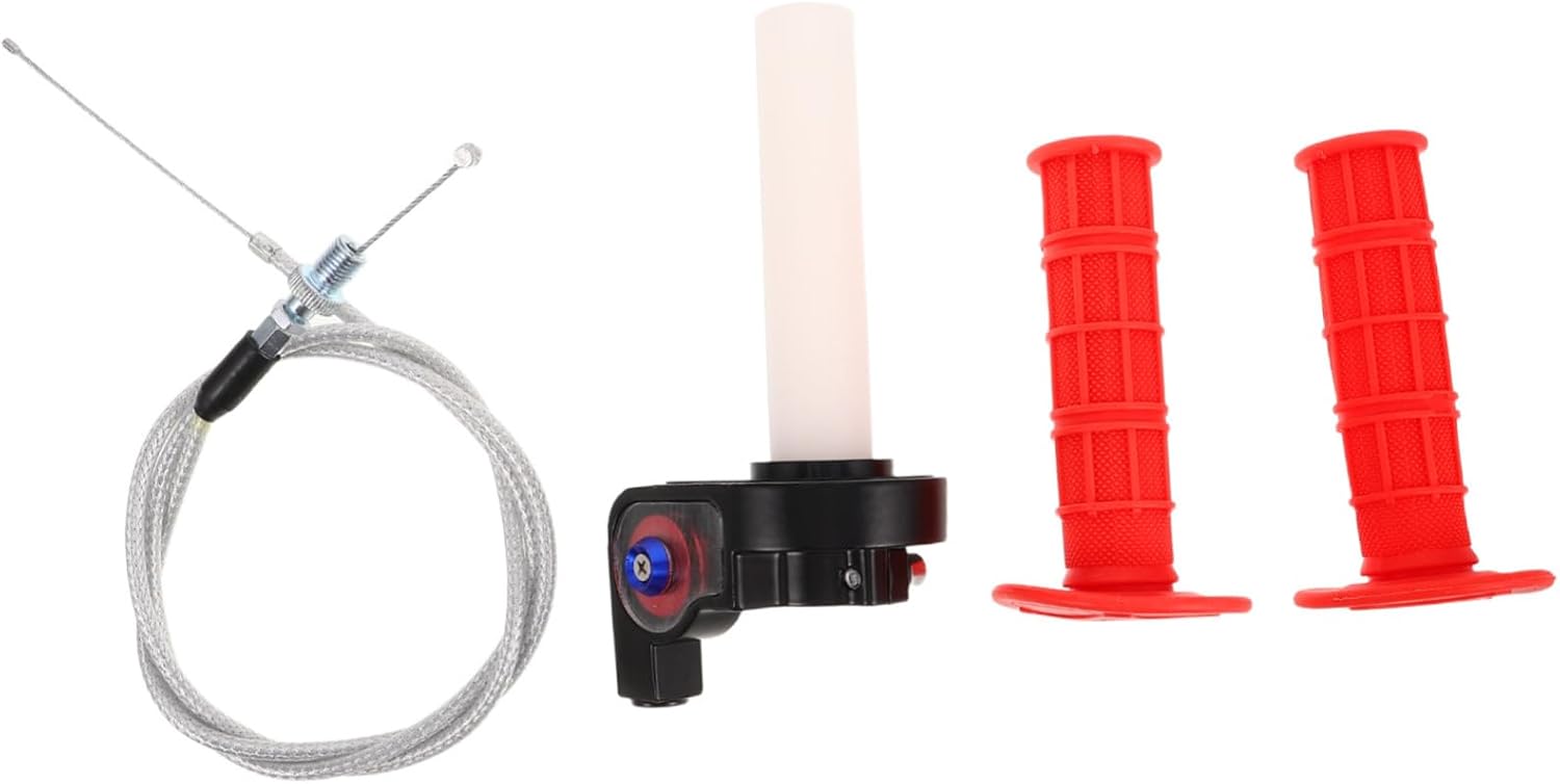 Mikinona 1 Set Motorcycle Throttle Cable Kit Ergonomic Handlebar Grips for ATV Dirt Bike Enhanced Control Comfortable Grip for Long Rides High Durability Throttle Cable