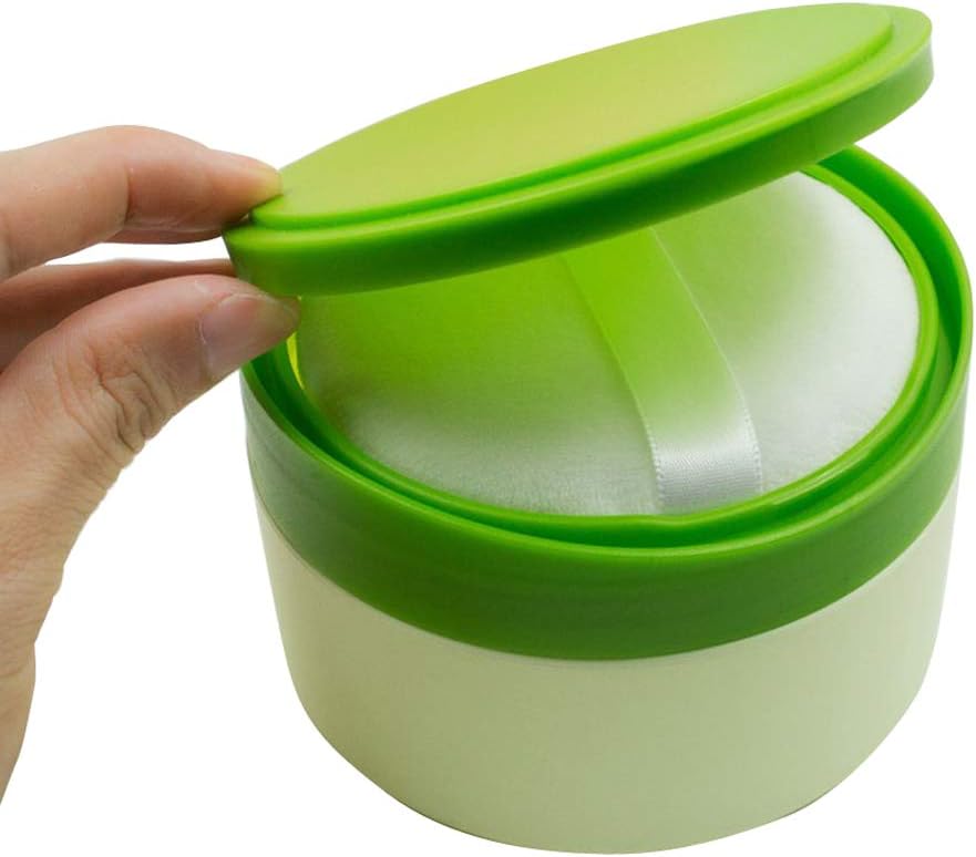 1PCS Empty Plastic Powder Puff Box Baby AfterBath Talcum