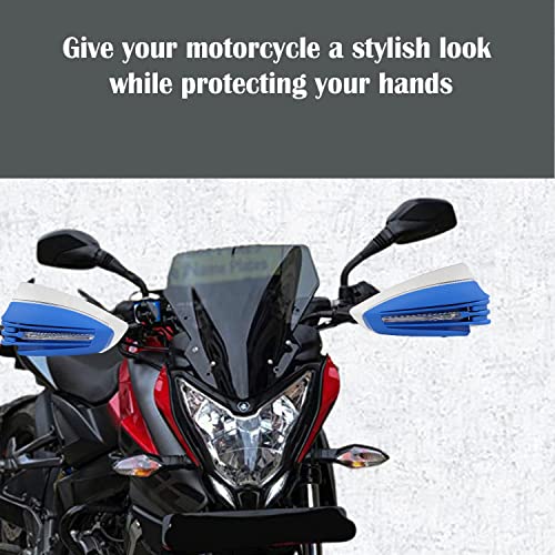 Image of AllExtreme EXTP41B 7 /8 inch 22mm Bike Hand Guard with LED Light Turn Signal Indicator Universal Handle Protector Shield Handlebar Protection Gear Extra Durable (Blue)