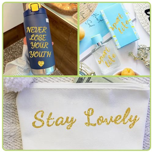 8 Sheets Glitter Gold Letter Stickers for Water Bottles, Alphabet Name Sticker for Cup,Vinyl Waterproof Personalized Letter Number Name Tags Logo Stickers for Scrapbooking Tumbler Accessories (Gold)
