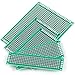 hiBCTR 64 pcs Green PCB Board - Double Sided Circuit and perf Board with 5 Sizes for DIY Electronics, Compatible with Bread Boards and Soldering Projects